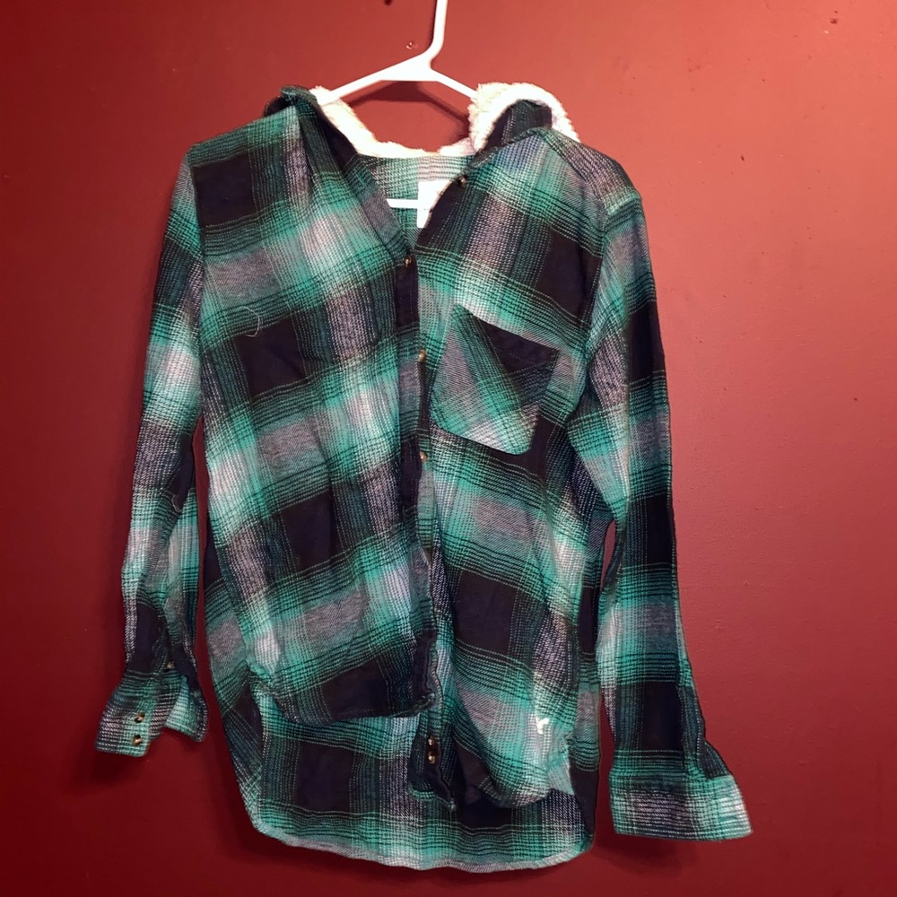American Eagle Hooded Flannel
